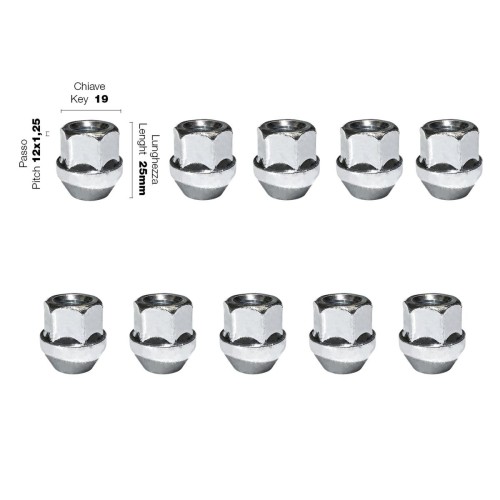 Simoni Racing - ΠΑΞΙΜΑΔΙ ΚΩΝΙΚΟ 12χ1,25 (25mm) (19) 10ΤΕΜ.