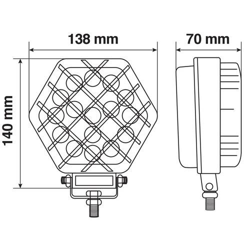 ΠΡΟΒΟΛΕΑΣ ΕΡΓΑΣΙΑΣ WL-22 16LED 52W 2400lm 9-32V (138 x 140 x 70 mm) ΚΑΡΦΙ -1 ΤΕΜ.