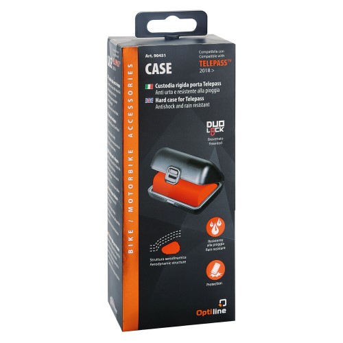 Θήκη CaseTelepass Hard Case της σειράς Optiline για μεταφορά e-pass/telepass με διαστάσεις 67 x 48 x 28 mm, συμβατή με Βάσεις Στήριξης Κινητού Optiline για Μηχανή με σύστημα Duolock