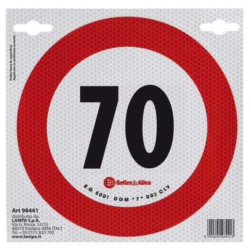 ΣΗΜΑ ΤΑΧΥΤΗΤΑΣ ΧΙΛΙΟΜΕΤΡΩΝ 70km/h ΑΥΤΟΚΟΛΛΗΤΟ 20CM ΔΙΑΜΕΤΡΟ