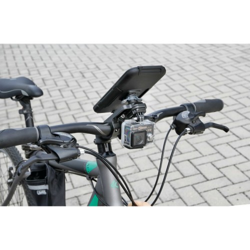 Διπλή Βάση Στήριξης Κινητού και Action Camera Combo της σειράς Optiline για Τιμόνι Ποδηλάτου με διάμετρο από 22 mm έως 31,75 mm και σύστημα Duolock, συμβατή με Θήκες ή Αντάπτορες Κινητού Optiline και Θήκες για Action Cameras