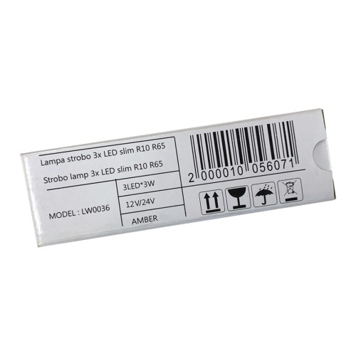 Amio - ΣΤΡΟΜΠΟ 12/24V 8x3x0,9cm ΠΟΡΤΟΚΑΛΙ 3LED 9W (3x3W) R65 R10 - 1 ΤΕΜ. (02297/AM)
