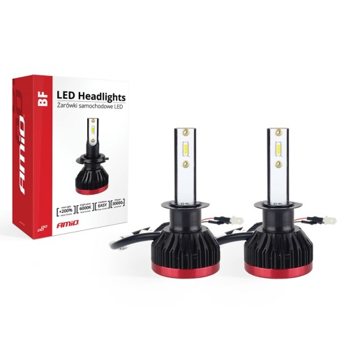 AMiO – LED H1 BF-Series 6.000K, αναβαθμίστε τον φωτισμό του οχήματός σας με ισχύ 50W και απόδοση 3.100lm για καθαρή ορατότητα – 2 Τεμ. (02240/AM)