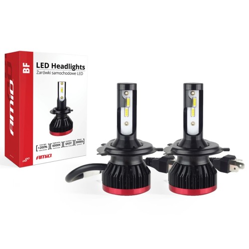 AMiO – LED H4/H19 BF-Series 6.000K, αναβαθμίστε τον φωτισμό του οχήματός σας με ισχύ 50W και απόδοση 3.100lm για καθαρή ορατότητα – 2 Τεμ. (02241/AM)