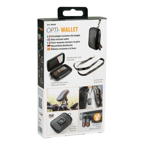 Θήκη Πορτοφόλι Wallet της σειράς Optiline Universal Εφαρμογής με διαστάσεις 120 x 80 x 20 mm, συμβατή με Βάσεις Στήριξης Κινητού Optiline για Μηχανή με σύστημα Duolock