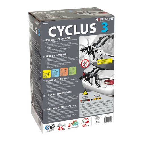 ΒΑΣΗ ΠΟΔΗΛΑΤΟΥ CYCLUS-3 ΠΟΡΤ ΜΠΑΓΚΑΖ ΓΙΑ 3 ΠΟΔΗΛΑΤΑ ΜΕ ΔΕΣΤΡΕΣ NORDRIVE - 1 ΤΕΜ.