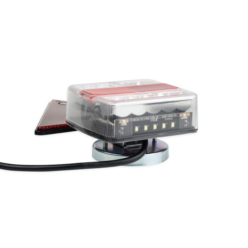 Amio - Σετ Φανάρια Πίσω Τρέιλερ LED Μαγνητικά 12V με Καλώδιο 7pin και Τρίγωνα για Πλήρη Σήμανση και Άμεση Τοποθέτηση σε Ρυμουλκούμενα - 1 Σετ (02140/AM)