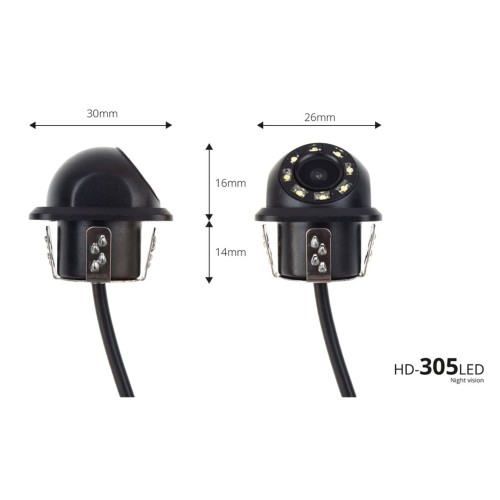 AMiO – Σύστημα Παρκαρίσματος 12V με 4 Αισθητήρες 22mm σε Ασημί χρώμα, Κάμερα HD-305 LED και Οθόνη LCD 4.3