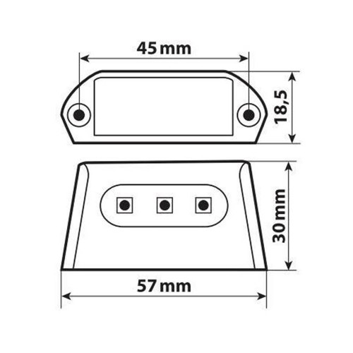 ΦΩΣ ΠΙΝΑΚΙΔΑΣ (ΠΛΑΦΟΝΙΕΡΑ) MOTO A-LON  12V 3LED SMD 57x30mm ΛΕΥΚΟ ΦΩΣ/ΜΑΥΡΟ ΧΡΩΜΑ 1ΤΕΜ