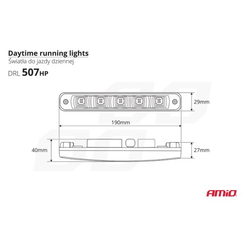 Amio – Φώτα Ημέρας DRL LED 12/24V 1000Lm για Μέγιστη Ορατότητα & Ασφάλεια σε Αυτοκίνητο & Φορτηγό – Σετ 2 Τεμ. (01523/AM)