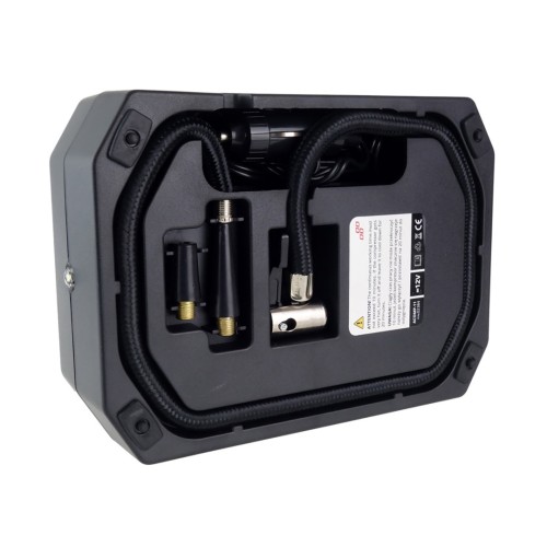 Amio - ΚΟΜΠΡΕΣΕΡ ΑΕΡΑ ΕΛΑΣΤΙΚΩΝ ΨΗΦΙΑΚΟ 12V 150psi 10bar ΜΕ LED ΦΑΚΟ ΚΑΙ ΚΑΛΩΔΙΟ 300cm – 1 ΤΕΜ. (02384/AM)