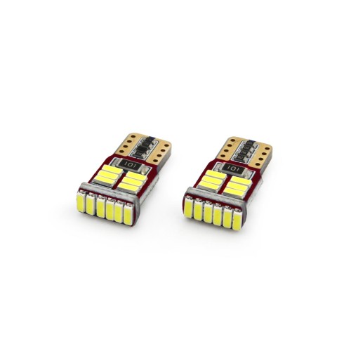 Amio - Λάμπες LED T10 W5W 12V 2.2W CAN-BUS 18xSMD4014 Λευκό Φως 5600K 12x23mm για Φώτα Θέσης Πινακίδας και Εσωτερικό Φωτισμό Αυτοκινήτου - 1 σετ (01286/AM)