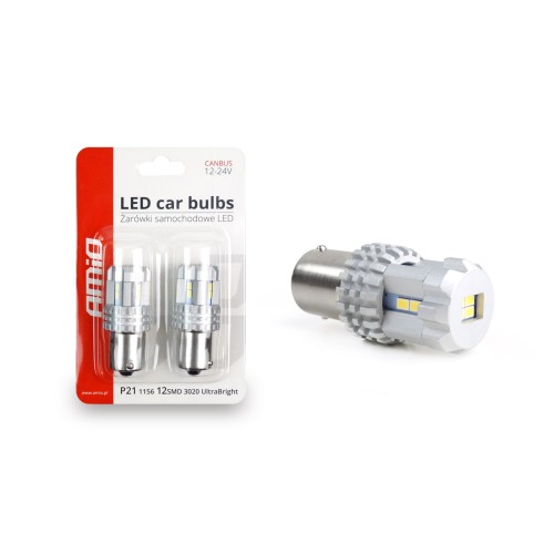 Amio - P21W BA15s 12/24V 22LED SMD ULTRABRIGHT CANBUS ΛΕΥΚΟ 2ΤΕΜ. (02449/AM)