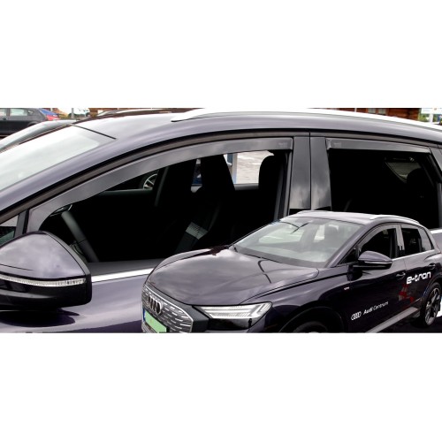 ΑΝΕΜΟΘΡΑΥΣΤΕΣ ΓΙΑ AUDI Q4 E-TRON 5D 2021+ -  ΣΕΤ ΑΥΤΟΚΙΝΗΤΟΥ ΑΠΟ ΕΥΚΑΜΠΤΟ ΦΙΜΕ ΠΛΑΣΤΙΚΟ HEKO - 4 ΤΕΜ.
