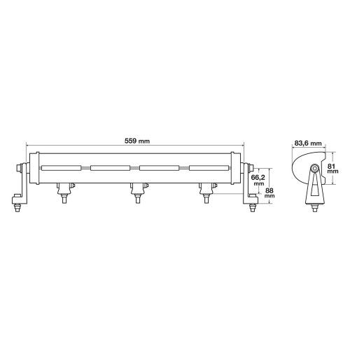 ΠΡΟΒΟΛΕΑΣ PLUTON 10>30V 72LED 120W 10.800lm 2 ΧΡΗΣΕΩΝ (ΚΑΡΦΙ LED & ΘΕΣΕΩΣ ΠΟΡΤΟΚΑΛΙ) 559x89cm 1ΤΕΜ.