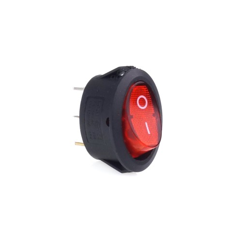 Amio - ΔΙΑΚΟΠΤΗΣ ΟΒΑΛ ΜΕ ΚΟΚΚΙΝΟ LED - 1 τεμ. (02461/AM)