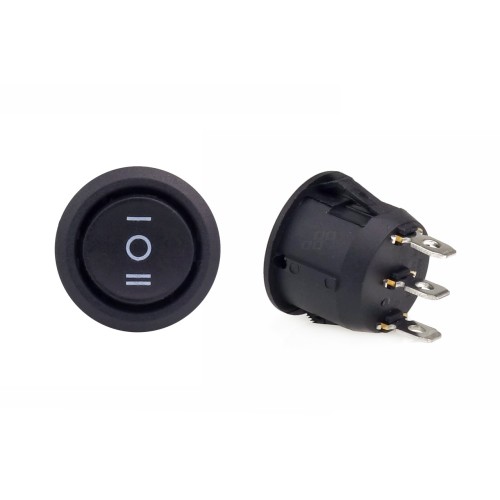 Amio - ΔΙΑΚΟΠΤΗΣ ΣΤΡΟΓΓΥΛΟΣ 3 ΘΕΣΕΩΝ 12V 2cm BU03 - 1ΤΕΜ. (02463/AM)