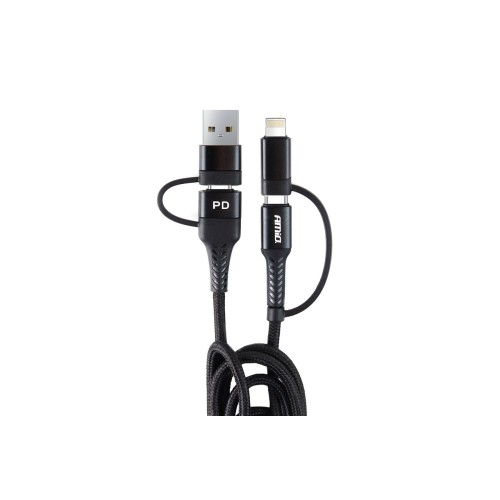 Amio - ΚΑΛΩΔΙΟ ΦΟΡΤΙΣΗΣ ΚΑΙ ΣΥΓΧΡΟΝΙΣΜΟΥ USB C/USB C iOs/USB A 100cm FullLINK UC-15 - 1 τεμ. (02547/AM)