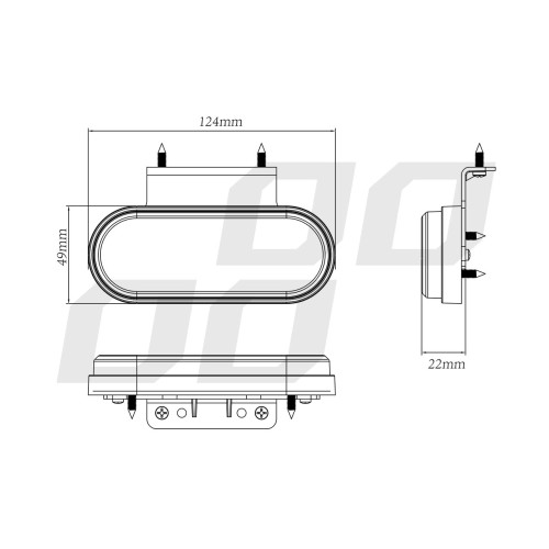 Amio - ΦΩΣ ΟΓΚΟΥ ΦΟΡΤΗΓΟΥ LED ΛΕΥΚΟ ΟΒΑΛ 10-30V 124x49x22mm ΑΔΙΑΒΡΟΧΟ OM-01-W 1ΤΕΜ. (02375/AM)