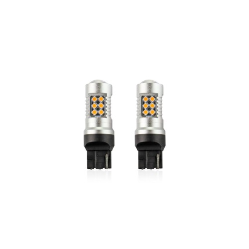 Amio - WY21W T20 12/24V 6,2W 800lm LED 24xSMD3030 CAN-BUS ΚΙΤΡΙΝΟ 18x56mm 2ΤΕΜ. (02393/AM)