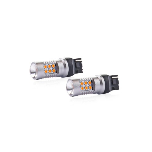 Amio - WY21W T20 12/24V 6,2W 800lm LED 24xSMD3030 CAN-BUS ΚΙΤΡΙΝΟ 18x56mm 2ΤΕΜ. (02393/AM)