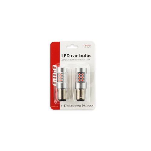 Amio - PR21/5W 12/24V 1,3/1,7W 6.000k LED 24xSMD3030 CAN-BUS ΚΟΚΚΙΝΟ 18x56mm 2ΤΕΜ. (02579/AM)