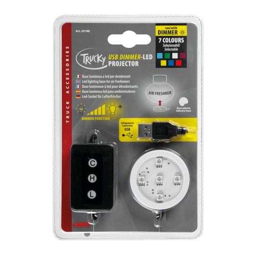 ΒΑΣΗ ΦΩΤΙΖΟΜΕΝΗ ΑΡΩΜΑΤΙΚΟΥ TRUCKY 10/30V - 7 ΧΡΩΜΑΤΩΝ ΜΕ DIMMER (USB TYPE A / ΚΑΛΩΔΙΟ 150 cm)