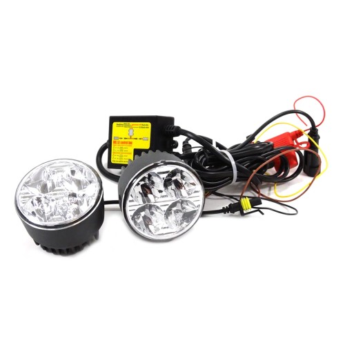 Amio – Στρογγυλά Φώτα Ημέρας DRL LED 12/24V 800Lm για Αυξημένη Ορατότητα & Ασφάλεια σε Αυτοκίνητο & Φορτηγό – Σετ 2 Τεμ. (01524/AM)