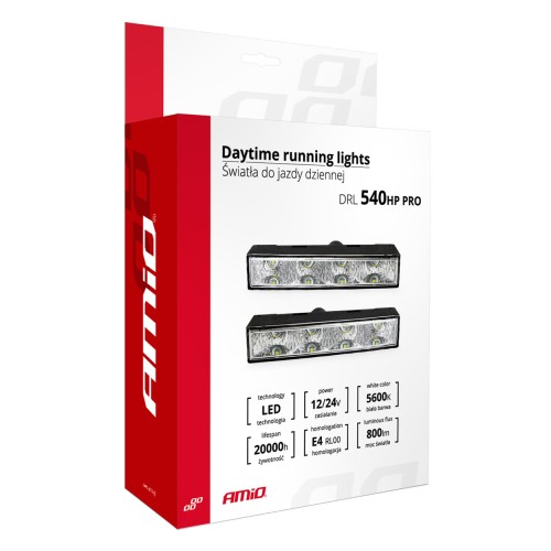 Amio – Φώτα Ημέρας DRL LED 12/24V 800Lm για Ισχυρή Ορατότητα & Ασφάλεια σε Αυτοκίνητο & Φορτηγό – Σετ 2 Τεμ. (01528/AM)