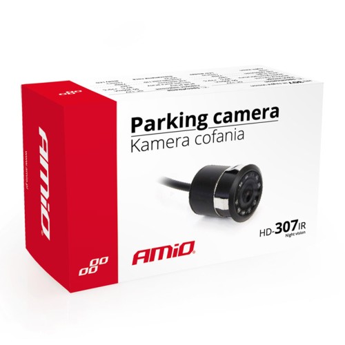 Amio – Κάμερα οπισθοπορείας HD-307 IR Night Vision με LED 18mm 12V, εξασφαλίστε απόλυτη ορατότητα στο σκοτάδι με υπέρυθρες διόδους για ασφαλές παρκάρισμα – 1 Τεμ. (02164/AM)