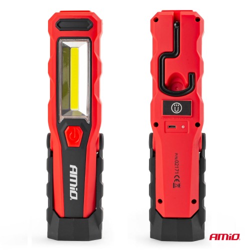 AMiO – Φακός εργασίας WT02 COB LED 150/300lm 3W με περιστροφή 180°, φωτίστε με απόλυτη ακρίβεια κάθε τυφλό σημείο του κινητήρα χάρη στη διπλή μαγνητική στήριξη – 1 Τεμ. (02171/AM)