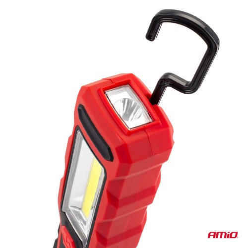 AMiO – Φακός εργασίας WT02 COB LED 150/300lm 3W με περιστροφή 180°, φωτίστε με απόλυτη ακρίβεια κάθε τυφλό σημείο του κινητήρα χάρη στη διπλή μαγνητική στήριξη – 1 Τεμ. (02171/AM)