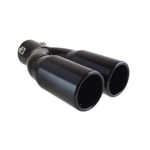 AMiO – Άκρο εξάτμισης διπλή απόληξη μαύρο MT-004B 130x215mm Φ35-50mm, μεταμορφώστε την πίσω όψη του αυτοκινήτου σας με επιθετικό στυλ και κορυφαία αισθητική – 1 Τεμ. (02194/AM)