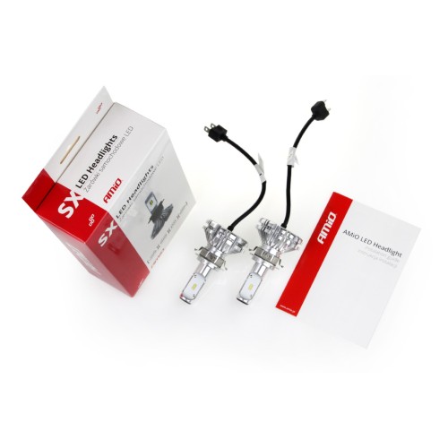 Amio - Λαμπτήρες SX SERIES τύπου H7-6 τάση λειτουργίας 6/12V απόδοσης 40W 6000K 3200lm με ενσωματωμένη ψύκτρα για Επιβατικά Αυτοκίνητα και Μοτοσυκλέτες - 2 τεμ. (01065/AM)
