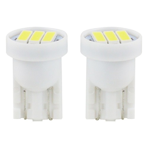 Amio - Λαμπάκια LED 3SMD 7020 τύπου T10 βάση W5W W2.1x9.5d τάση λειτουργίας 12V απόδοσης 0.4W χρώμα λευκό για Επιβατικά Αυτοκίνητα - 2 τεμ. (01096/AM)