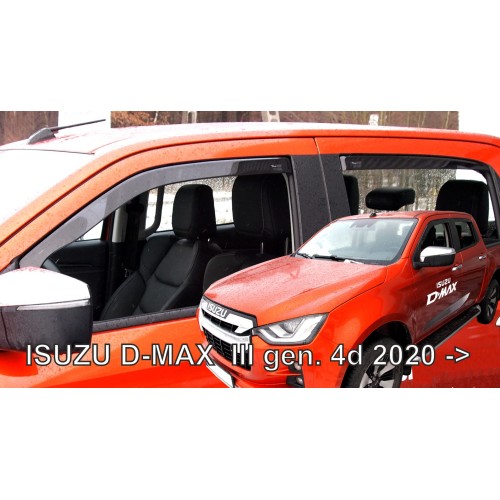 ΑΝΕΜΟΘΡΑΥΣΤΕΣ ΓΙΑ ISUZU D-MAX 4D 2020+  ΣΕΤ ΑΥΤΟΚΙΝΗΤΟΥ ΑΠΟ ΕΥΚΑΜΠΤΟ ΦΙΜΕ ΠΛΑΣΤΙΚΟ HEKO - 4 ΤΕΜ.