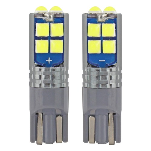 Amio - T10 W5W 12V W2,1x9,5d ΛΕΥΚΟ 10SMDx3030 (ΚΑΡΦΩΤΟ - CAN-BUS) 2ΤΕΜ. (02447/AM)