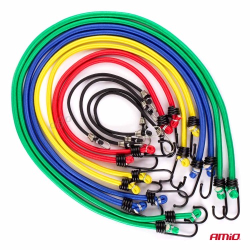 Amio - ΧΤΑΠΟΔΙΑ ΕΛΑΣΤΙΚΑ (4mmΧ25cm 4ΤΕΜ)(8mmX45cm 2ΤΕΜ)(8mmΧ60cm 2ΤΕΜ)(8mmX75cm 2ΤΕΜ)(8mmX90cm 2ΤΕΜ) - 12 ΤΕΜ. (02836/AM)