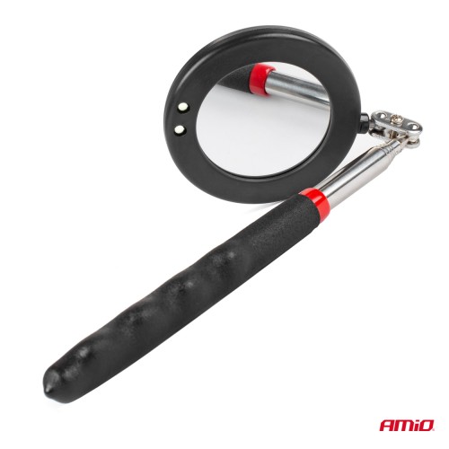 Amio - ΚΑΘΡΕΠΤΗΣ ΧΕΙΡΟΣ ΤΗΛΕΣΚΟΠΙΚΟΣ 50mm 28-87cm 360 ΜΟΙΡΕΣ ΜΕ ΦΩΣ LED - 1 ΤΕΜ. (02840/AM)
