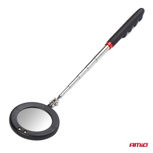 Amio - ΚΑΘΡΕΠΤΗΣ ΧΕΙΡΟΣ ΤΗΛΕΣΚΟΠΙΚΟΣ 50mm 28-87cm 360 ΜΟΙΡΕΣ ΜΕ ΦΩΣ LED - 1 ΤΕΜ. (02840/AM)