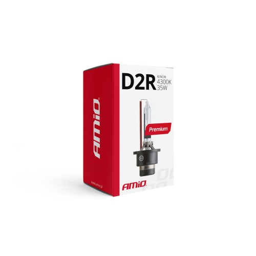 Amio - Λάμπα Xenon D2R 4300K 35W 12V Premium για αντικατάσταση εργοστασιακών και aftermarket xenon με φυσικό φωτισμό και σταθερή απόδοση χωρίς τροποποιήσεις - 1 Τεμ. (01970/AM)