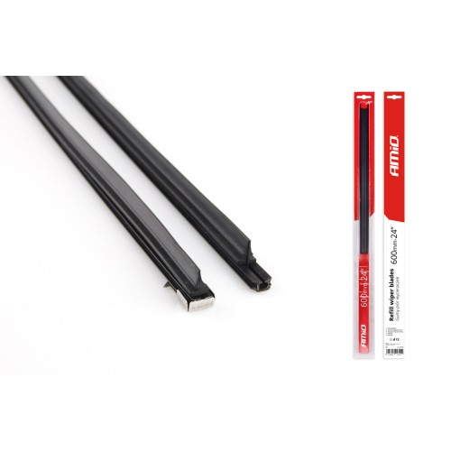 Amio - Λάστιχα Υαλοκαθαριστήρων Ανταλλακτικά 600mm 24 ιντσών για Καθαρισμό Παρμπρίζ Οχήματος - 2 τεμ. (01342/AM)