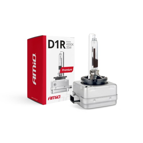 Amio - Λάμπα Xenon D1R 4300K 35W 12V Premium για αντικατάσταση εργοστασιακών και aftermarket xenon με φυσικό φωτισμό και σταθερή απόδοση με ενσωματωμένο igniter - 1 Τεμ. (01966/AM)