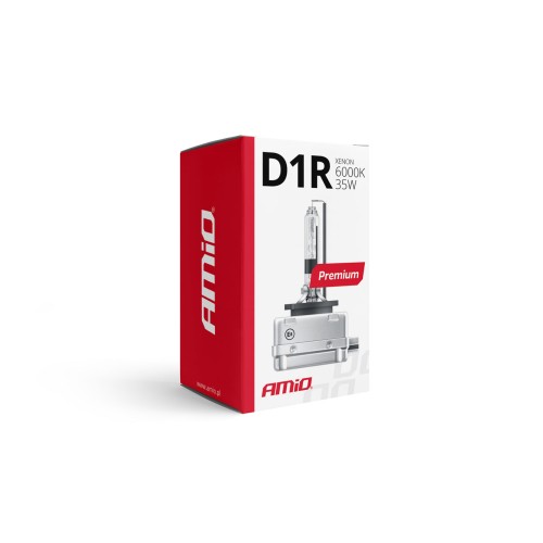 Amio - Λάμπα Xenon D1R 6000K 35W 12V Premium για αντικατάσταση εργοστασιακών και aftermarket xenon με καθαρό λευκό φωτισμό και σταθερή απόδοση με ενσωματωμένο igniter - 1 Τεμ. (01967/AM)