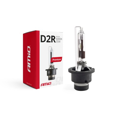 Amio - Λάμπα Xenon D2R 6000K 35W 12V Premium για αντικατάσταση εργοστασιακών και aftermarket xenon με καθαρό λευκό φωτισμό και σταθερή απόδοση χωρίς τροποποιήσεις - 1 Τεμ. (01971/AM)