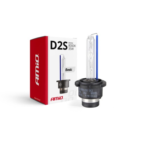 Amio - Ανταλλακτική Λάμπα D2S Xenon 12V 35W 8000K Basic Σειρά P32d-2 Μπλε-Λευκό Φως για Φώτα Αυτοκινήτου - 1 τεμ. (01321/AM)