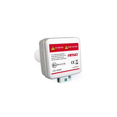 Amio - Λάμπα Xenon D3S 6000K 35W 12V Premium για αντικατάσταση εργοστασιακών και aftermarket xenon με καθαρό λευκό φωτισμό και σταθερή απόδοση με ενσωματωμένο igniter - 1 Τεμ. (01979/AM)
