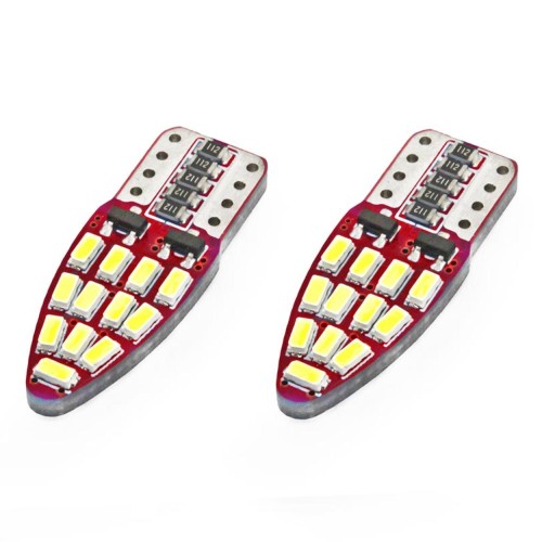 Amio - Λάμπες LED T10 W5W 12V W2.1x9.5d Λευκό Φως 5600K με 24 SMD 3014HP CAN-BUS Καρφωτές για Φώτα Θέσης Πινακίδας και Εσωτερικού Φωτισμού Αυτοκινήτου - 1 σετ (01285/AM)