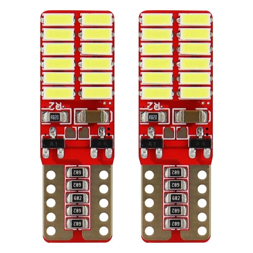 Amio - Λάμπες LED T10 W5W Καρφωτές 12/24V 2.2W 5600K με 24 SMD 4014 CANBUS για Φώτα Θέσης Πινακίδας & Εσωτερικού Φωτισμού με Ισχυρό Λευκό Φως και Χωρίς Σφάλματα - 1 Σετ (01287/AM)