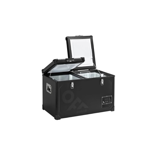 ΨΥΓΕΙΟ TB65DD STEEL BLACK ΜΕΤΑΛΛΙΚΟ ΜΕ 2 ΘΑΛΑΜΟΥΣ 60L (36L+24L) 12/24V 85W 499x810x492mm  INDEL B - 1 TEM.